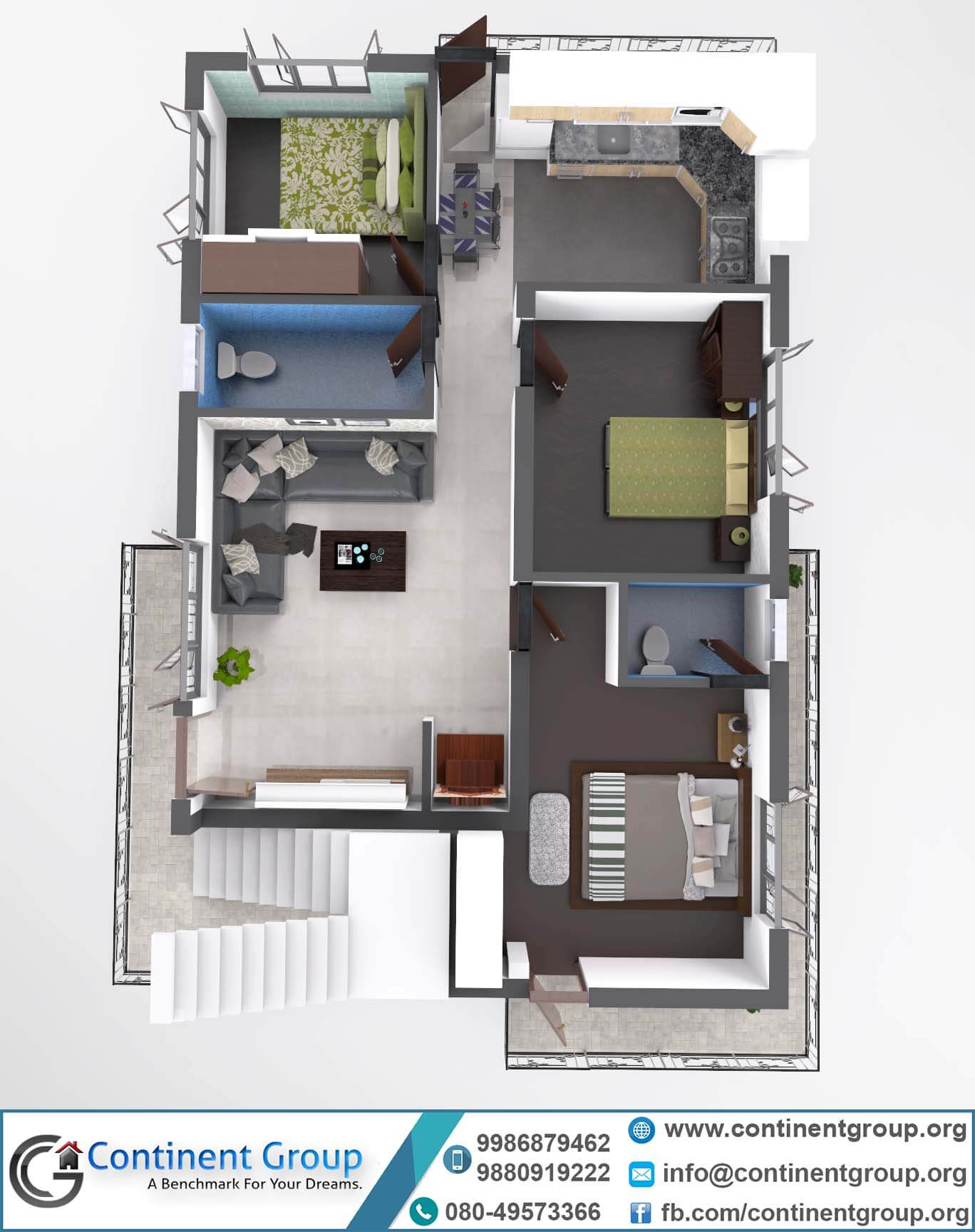 3d floor-floor plan modern