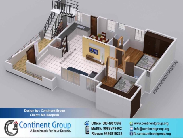 3d floor plan service bangalore 2bhk 2 bedroom