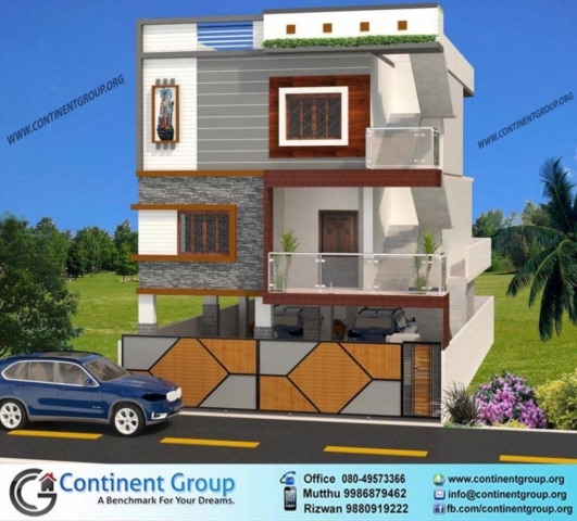 3d front elevation-3d building design-modern house