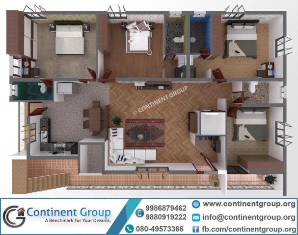 40x60 home plan-3d floor plan