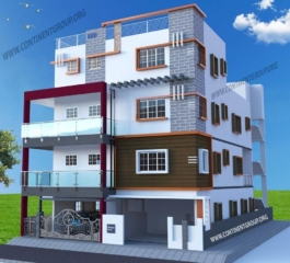 3D Architectural Visualization in Bangalore building-front-elevation-3d-bangalore-unique